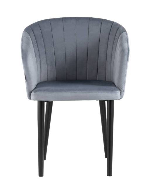 Стул с подлокотниками Нейтон велюр серый