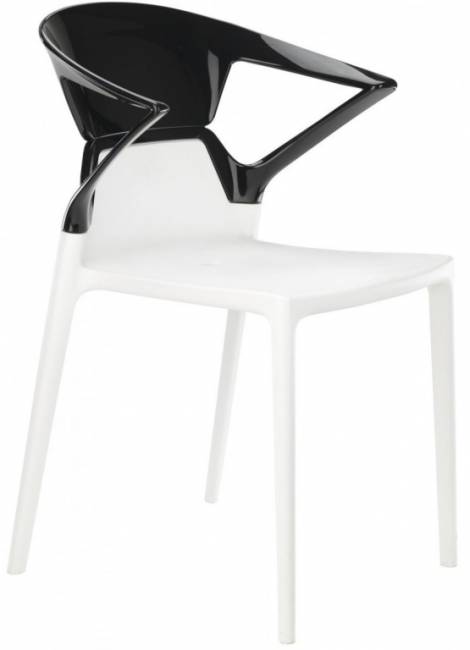 Кресло пластиковое Ego-K белый, черный 550х530х820 мм