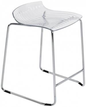 Табурет прозрачный полубарный X-Treme Sled хромированный, прозрачный 510х500х710 мм
