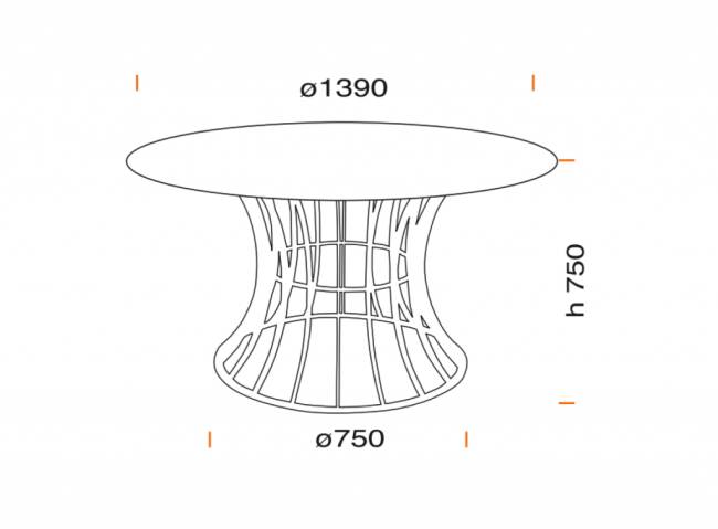 Стол ламинированный обеденный Onix Round Ø1390х750 мм
