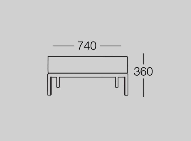 Пуф с подушкой Slim Stripe Puf антрацит, светло-серый 740х740х360 мм