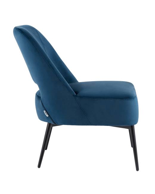 Кресло лаунж Бостон велюр синий