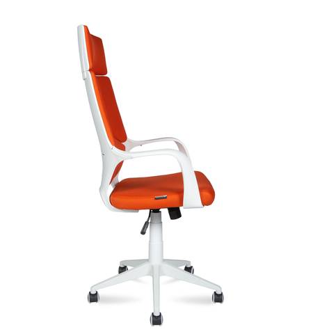 Кресло офисное / IQ / (White plastic orange) белый пластик /оранжевая ткань