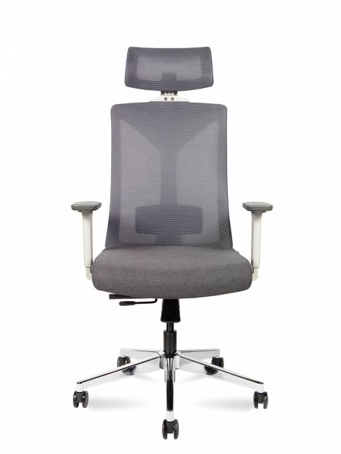 Новинки офисное кресло / 8011A-3 / серая сетка / серая ткань / т.серый пластик / т.серая крестовина