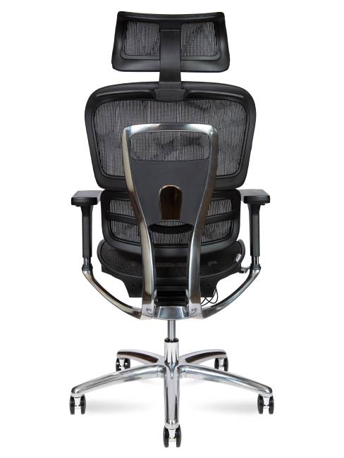 Кресло офисное / Крон алюминюм блэк / Kron aluminium black / черный пластик / черная сетка / алюминиевая база