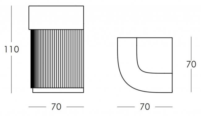 Стойка пластиковая барная Cordiale Corner Standard 700х700х1100 мм