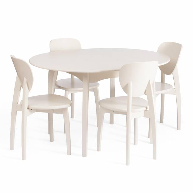 Стул DIAMANTE жесткое сидение бук, 42 х 42 х 85 см, ivory white (Комплект из 2 шт.) белый бук