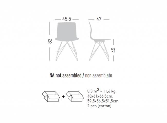 Стул пластиковый Slot Fill TC 455х470х820 мм