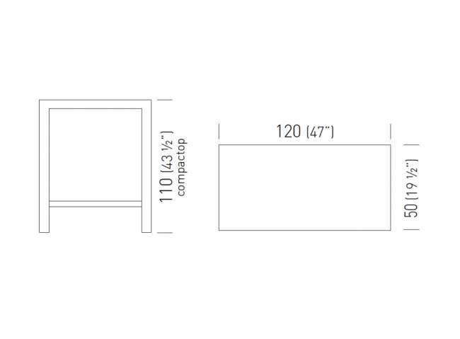 Стол ламинированный барный Banket 1200х500х1100 мм