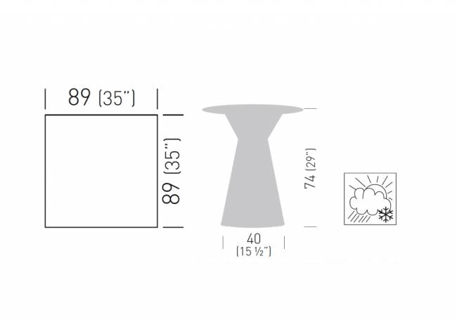 Стол ламинированный Roller Table 890х890х740 мм