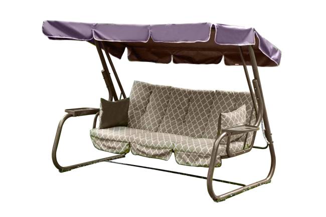 Качели садовые 3-х местные Родео-2, коричневый, бежевый