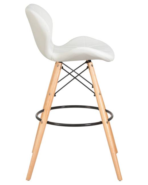 Стул барный DOBRIN BUTTERFLY BAR, ножки светлый бук, цвет белый