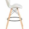Стул барный DOBRIN BUTTERFLY BAR, ножки светлый бук, цвет белый