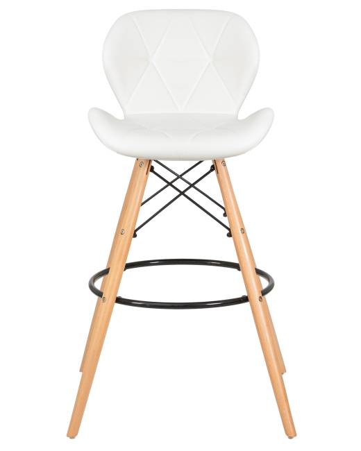 Стул барный DOBRIN BUTTERFLY BAR, ножки светлый бук, цвет белый