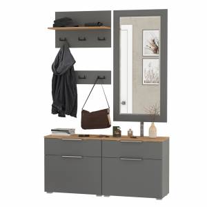 Октава Прихожая № 40 цвет серый графит/дуб крафт золотой