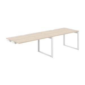 AG.198.AR.V.72.WH / Рабочая станция комбо s-b-s 2800х800х750 / профиль О-образный: 70х20 белый; столешница с вырезом; столешница: акация равелло