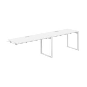 AG.192.WH.L.72.WH / Рабочая станция комбо s-b-s 2800х600х750 / профиль О-образный: 70х20 белый; лючок: серебро; столешница: белый