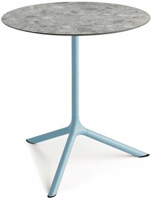 Стол ламинированный обеденный Tripe Maxi голубой, зернистый Ø800х740 мм