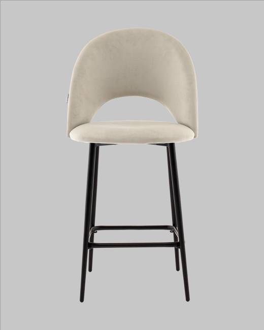 Стул полубарный Меган SN велюр бежевый