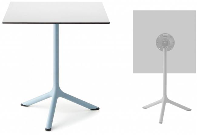 Стол ламинированный обеденный складной Tripe Folding голубой, белый 600х600х740 мм