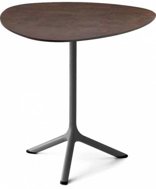 Стол ламинированный обеденный складной Tripe Folding антрацит, кортен 640х640х740 мм