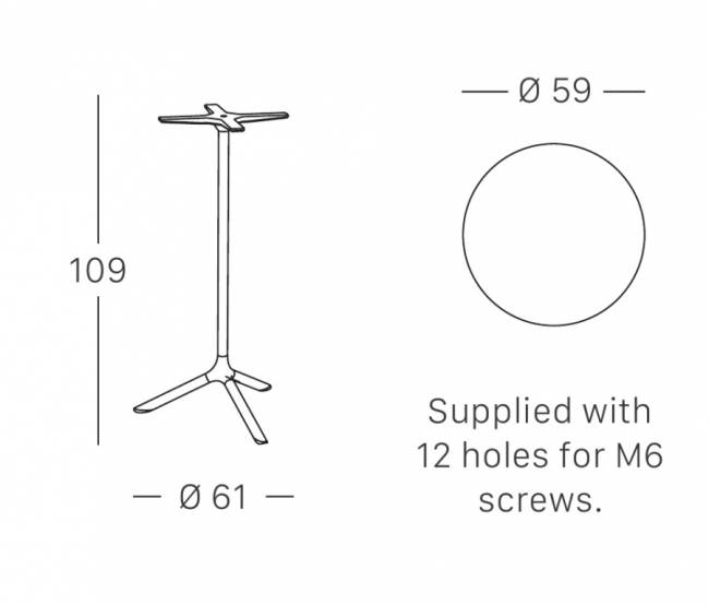 Стол ламинированный барный Tripe тортора, черный мрамор Сахара Ø600х1100 мм