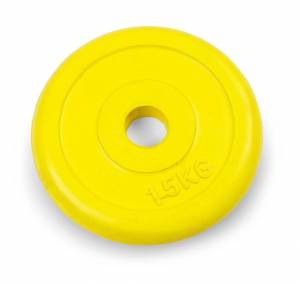 Диск обрезиненный 1,5 кг, "Atlas Sport", металлическая основа, (посад. диаметр 26 мм)