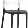Стул пластиковый Miss Bibi черный, прозрачный 420х500х850 мм