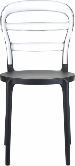 Стул пластиковый Miss Bibi черный, прозрачный 420х500х850 мм