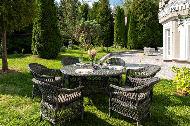 "Эспрессо - 150 S" обеденная группа плетеная, цвет графит