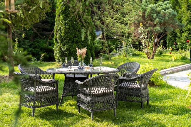 "Эспрессо - 150 S" обеденная группа плетеная, цвет графит