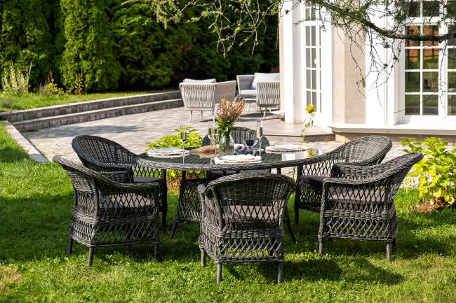 "Эспрессо - 150 S" обеденная группа плетеная, цвет графит