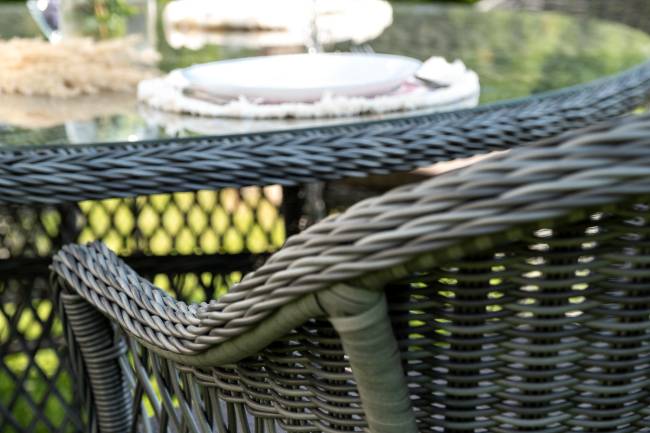 "Эспрессо - 150 S" обеденная группа плетеная, цвет графит