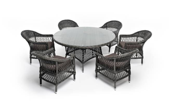 "Эспрессо - 150 S" обеденная группа плетеная, цвет графит