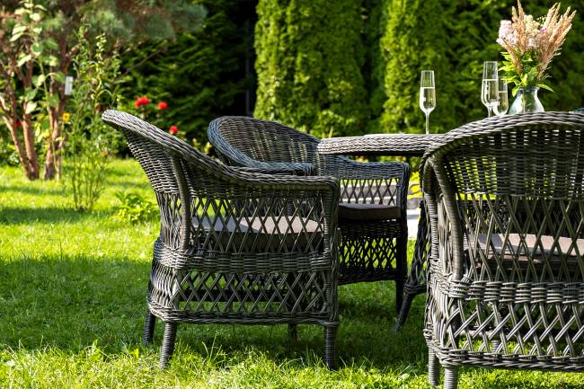 "Эспрессо - 150 S" обеденная группа плетеная, цвет графит