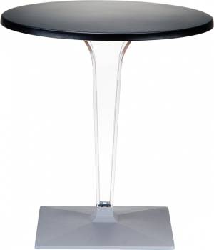 Стол пластиковый Ice черный Ø800х730 мм