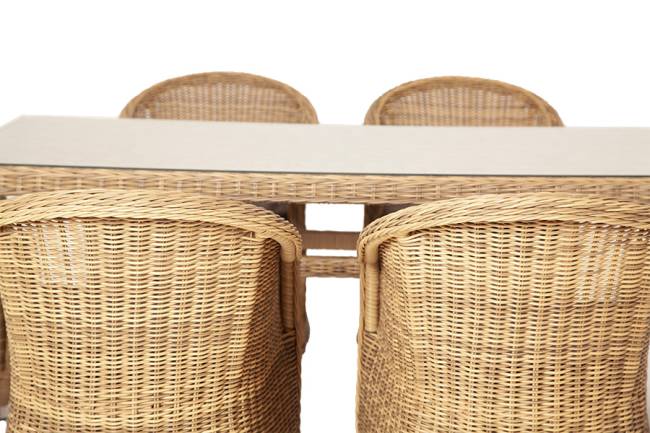 "Эспрессо" обеденная группа плетеная, цвет соломенный "Эспрессо" обеденная группа плетеная, цвет соломенный