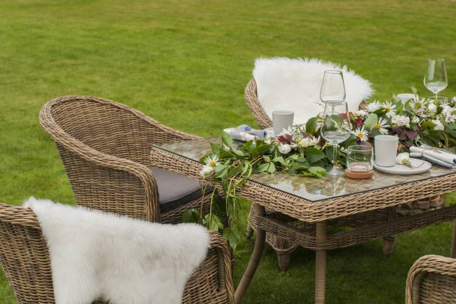 "Эспрессо" обеденная группа плетеная, цвет соломенный "Эспрессо" обеденная группа плетеная, цвет соломенный