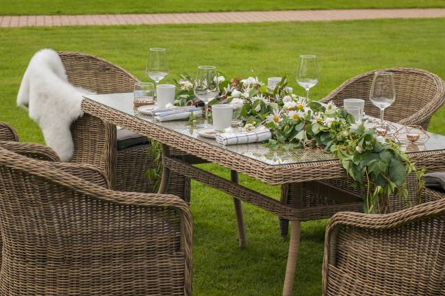 "Эспрессо" обеденная группа плетеная, цвет соломенный "Эспрессо" обеденная группа плетеная, цвет соломенный