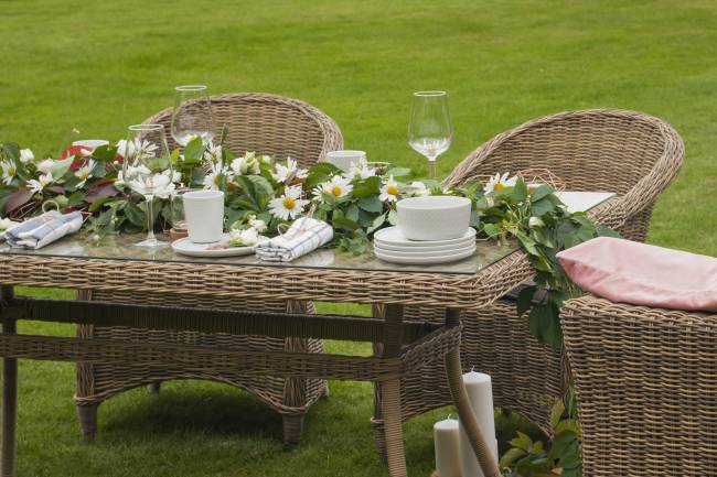 "Эспрессо" обеденная группа плетеная, цвет соломенный "Эспрессо" обеденная группа плетеная, цвет соломенный