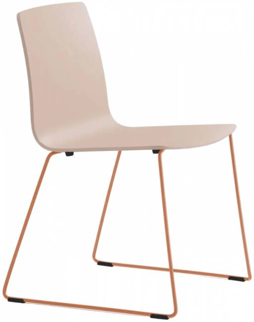 Стул пластиковый на полозьях Inga терракотовый, нежно-розовый 540х540х800 мм