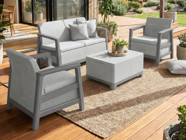 Комплект мебели Сканди (Scandi Linea 2 Seater Set) пепельно серый