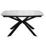 Стол DikLine BK140 керамика Carrara Gloss (мрамор глянец белый), подстолье черное, опоры черные