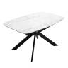 Стол DikLine BK140 керамика Carrara Gloss (мрамор глянец белый), подстолье черное, опоры черные