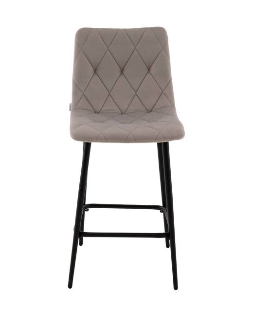 Стул полубарный Одди Diamond велюр светло-серый