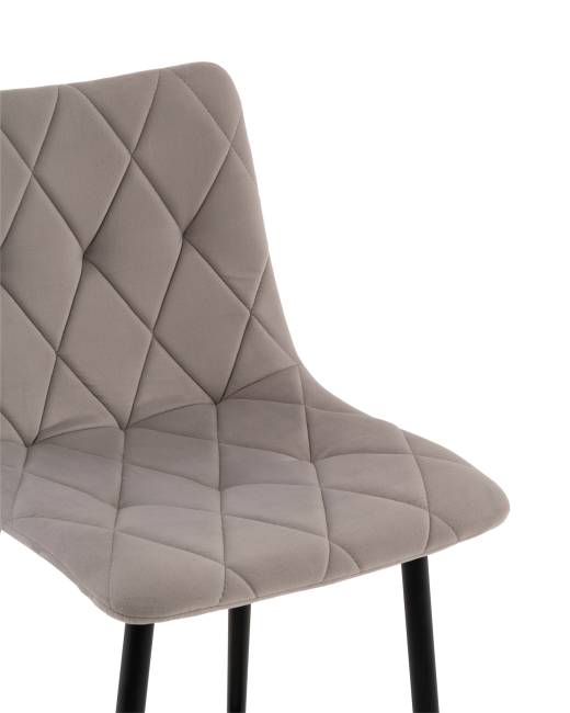 Стул полубарный Одди Diamond велюр светло-серый