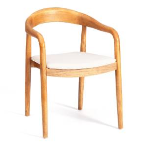 Стул Baldur/Балдур дерево вяз/ткань лен, груша№3/бежевый лен, 49х52х76,5см натуральный дерево вяз/ткань лен