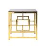 Журнальный столик 55*55 БРУКЛИН стекло smoke сталь золото