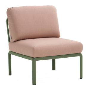 Модуль центральный пластиковый с подушками Komodo Elemento Centrale агава, розовый 720х780х880 мм