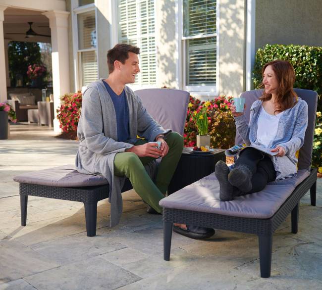 Шезлонг Джайпур (Jaipur) коричневый с матрасом